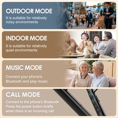 Type-C Rechargeable Neckband Hearing Aids for Seniors 2 in 1 Bluetooth Amplifier