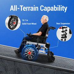 Lightweight Foldable Electric Wheelchair for Adults, Motorized Power Wheelchair