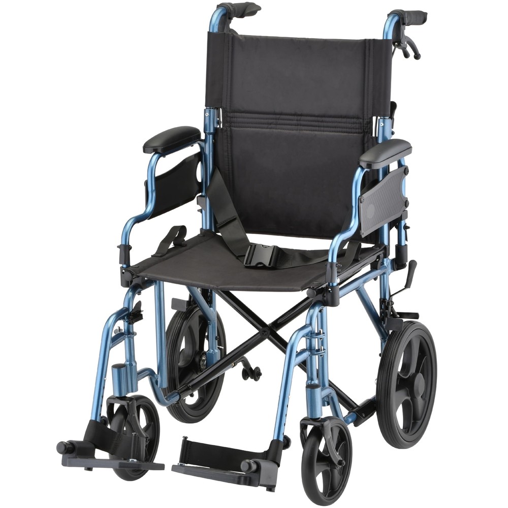 NOVA Medical Products Lightweight Transport Chair with 12″ Rear Wheels,…