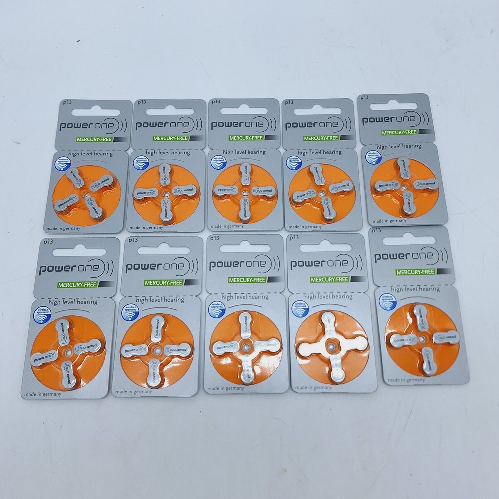 Power One Hearing Aid Batteries P13 PR48 1.45v X 40 10 Packs Exp2023