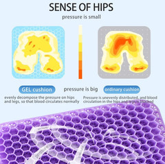 Gel Seat Cushion Set for Long Sitting Double Thick Office Desk Home Wheelchair