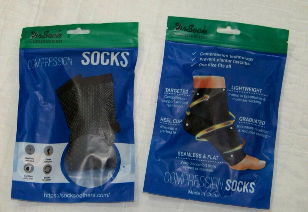 Dr. Sock Compression Socks – 2 Pair – New in Packages – One Size Fits All