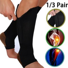 Compression Zip Up Socks Open-Toe Zipper Leg Support Unisex Socks Knee Stocking