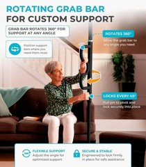 Stander Wonder Pole Plus Rotating Double Grab Bar Tension Mounted Floor to