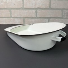Vintage Jones Fracture Bed Pan No. 70010 Enamelware Porcelain W/ Original Box
