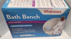 Walgreens Bath Bench Adjustable Height Fits Tubs 17″ & Wider Holds Up To 300lbs