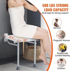 Durable Folding Shower Chair for Seniors & Pregnant Women – 500lbs Load Support