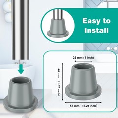 4 PCS Feet Caps Shower Chair 1 Inch I.D Heavy Duty Rubber Tub Transfer