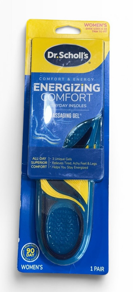 Dr Scholls Energizing Comfort Everyday Insoles Womens 6-10 Massaging Gel 1 Pair