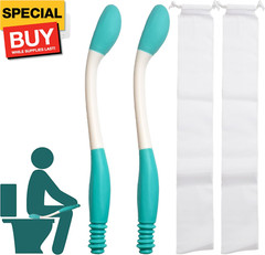 Butt Wiper Tool*2,15.75in Long Toilet Aids for Wiping Bottom,Two Self-Adhesive H