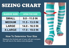 Doc Miller Open Toe Socks Leg Compression 15-20mmHg Recovery Varicose Veins TEAL