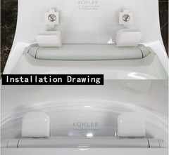 Toilet Seat Hinge Kit for Elongated 7 inches (L) x 1.26 (W), White