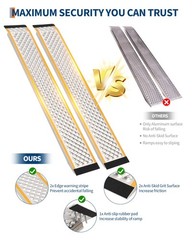 5FT Heavy Duty Aluminum Loading Ramps, Anti-Slip Punch Plate Surface, 800LB Capa
