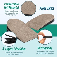 Medium Rubber Heel Lifts for Achilles Tendonitis – Customizable Height Support