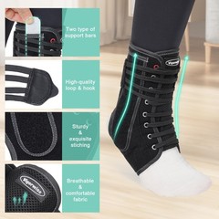 Lace up Ankle Brace for Women Men, Quick Adjustment Ankle Brace with Metal an…