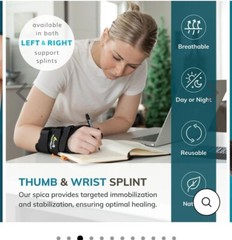 BraceAbility Thumb & Wrist Spica Splint Tenosynovitis Size S – Left Hand