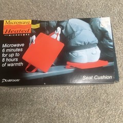 Dearfoams Microwavable Heated Microcore Seat Cushion, Black w/ Handles