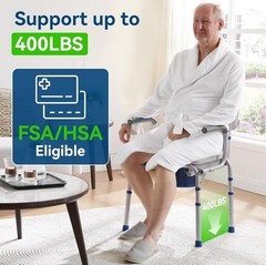FSA/HSA Eligible Bedside Commode for Seniors, Portable Toilet for Adults with