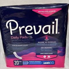 Women’s Prevail Daily Pads for Bladder Leaks – 20 count NEW