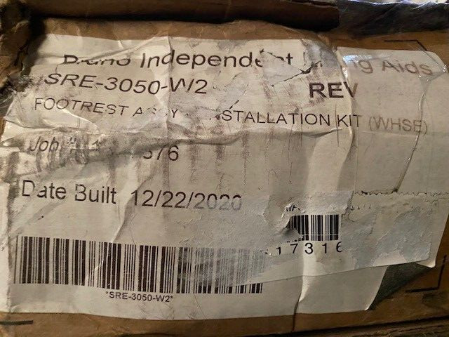 Bruno Independent Living Aids SRE-3050-W2 Footrest Assembly w/ Installation Kit