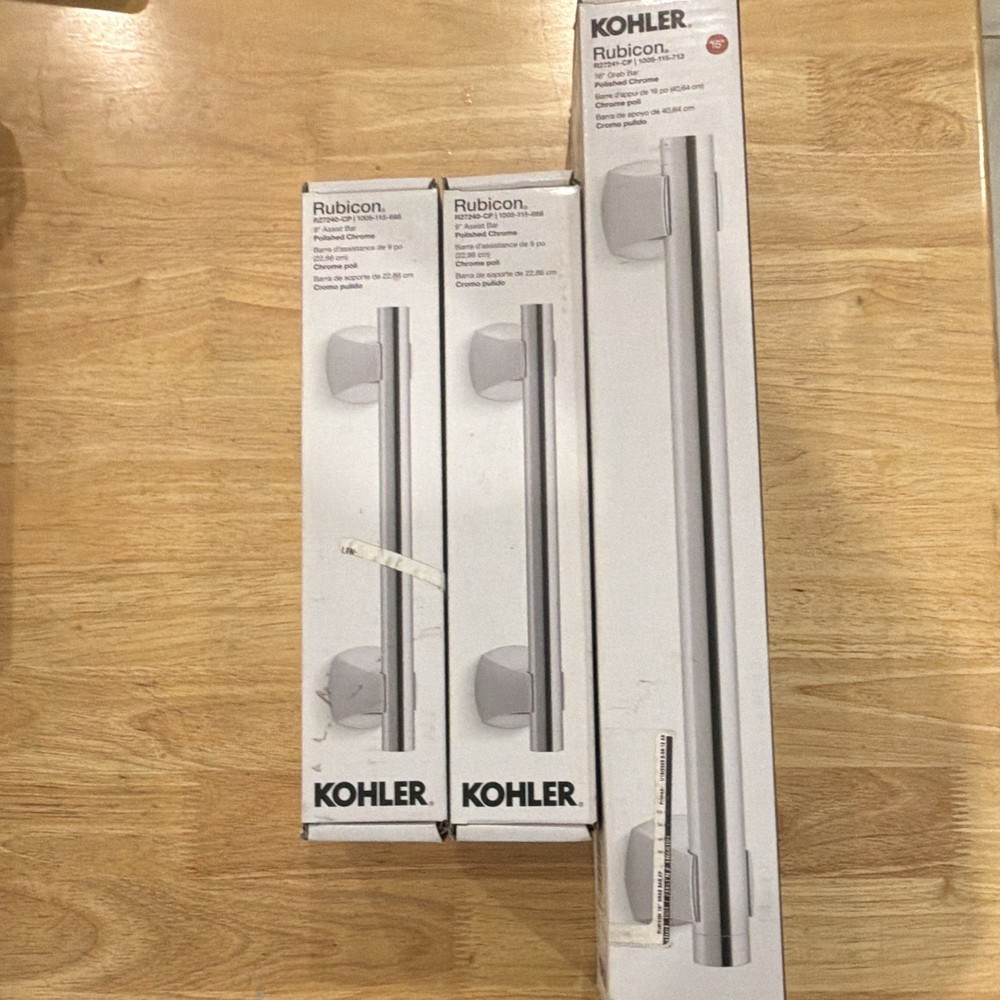KOHLER Rubicon Polished Chrome 16in and 9in Straight Grab/Assist Bars