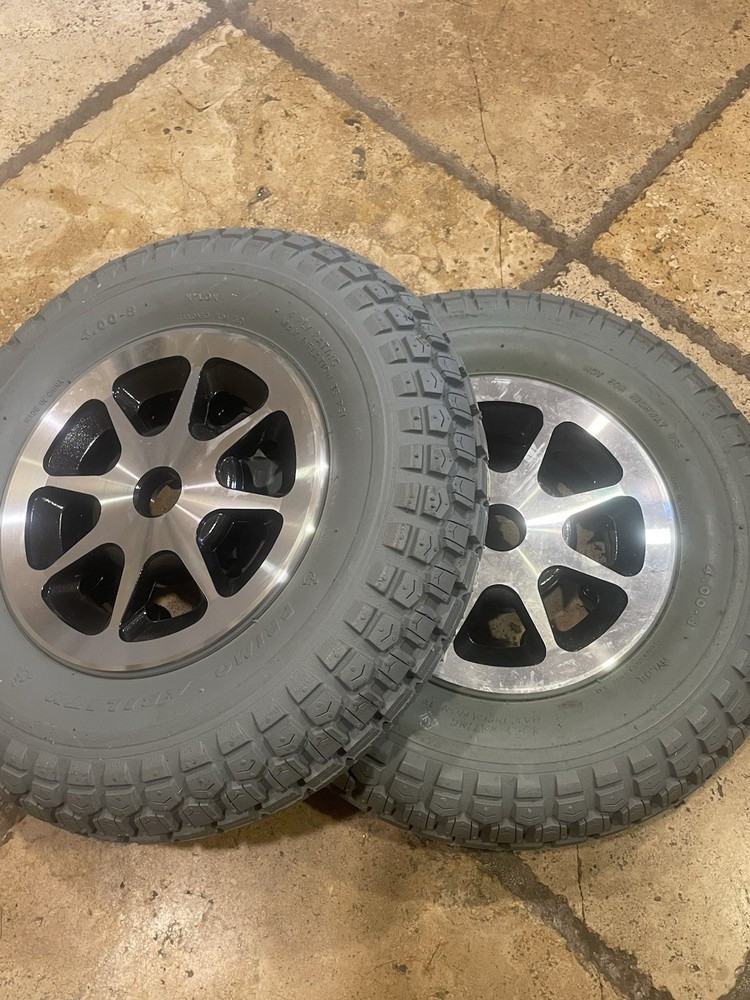 4.00-8 Solid Flat-Free Drive Wheel for Jazzy 1170 and 1170 XL Pair