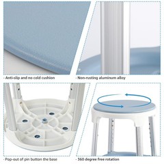 Shower Chair Stool for Inside Shower, Small Corner Plastic Blue