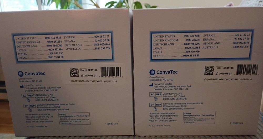 New 2 Boxes ConvaTec #413181 Natura SUR-FIT Durahesive W/Convex-It, 45mm
