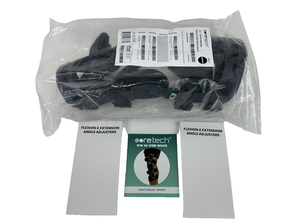 Coretech 845 OA Knee Brace Right Medium with Adjusters & Manual New