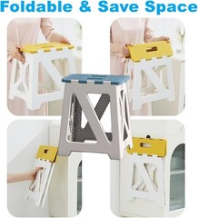 Foldable Bath Shower Safety Chair Seat Blue,Foldable and Anti-Slip Bench Bathtub