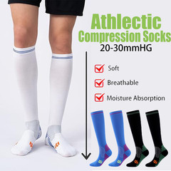 3 Pair Compression Socks 20-30 Mmhg For Men or Women High Pressure Sports Socks
