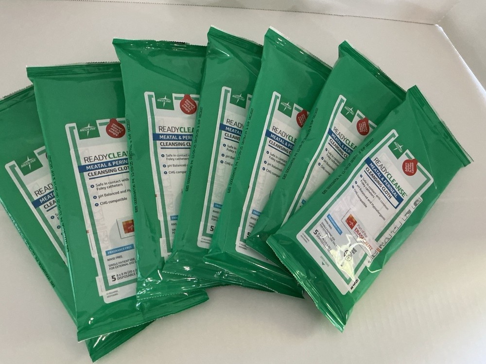 MEDLINE Readycleanse Foley Catheter Cleansing Cloth 7 Packages-35 Wipes
