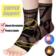 4pcs Copper Ankle Support Compression Strap Achilles Tendon Brace Sprain Sports