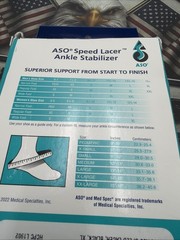 Med Spec ASO with Stays Ankle Stabilizer Brace Black „X-Large“ New in Box