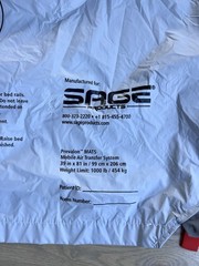 Sage Prevalon Inflatable Mat Mobile Air Transfer 39-81 Inches 1000 Lb