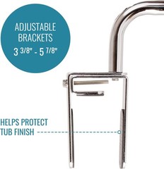Chrome Plated Adjustable Grab Bars Bathtub & Showers Seniors Rust-Resistant