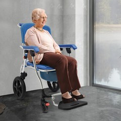 Commode Wheelchair Multifunctional Shower Commode Wheelchair With Armrests Blue