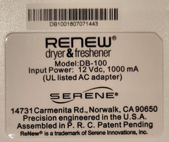 RENEW HEARING AID DRYER AND FRESHENER MODEL DB-100 SERENE INNOVATIONS USA NIB