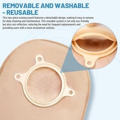 10 PCS Colostomy Bags, Two Piece Ostomy Bags, Drainable Pouches with Hook and Lo