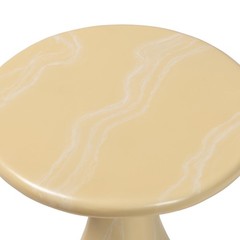 & Aponi Marbled Resin End – Round Top And Pedestal Base Modern