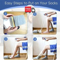 No bending Sock Aid Easy On and Off Stocking Slider Donner Pulling Assist Device