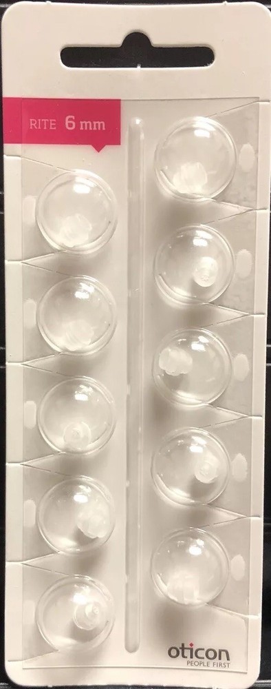 1 Pack Oticon 6mm Rite Open Domes. 10 Domes Total.