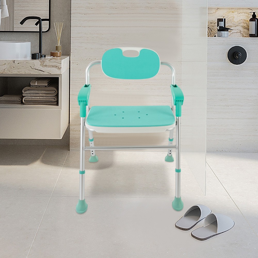 275lbs Foldable Shower Seat Folding Bath Chair Heavy Duty Shower Chair