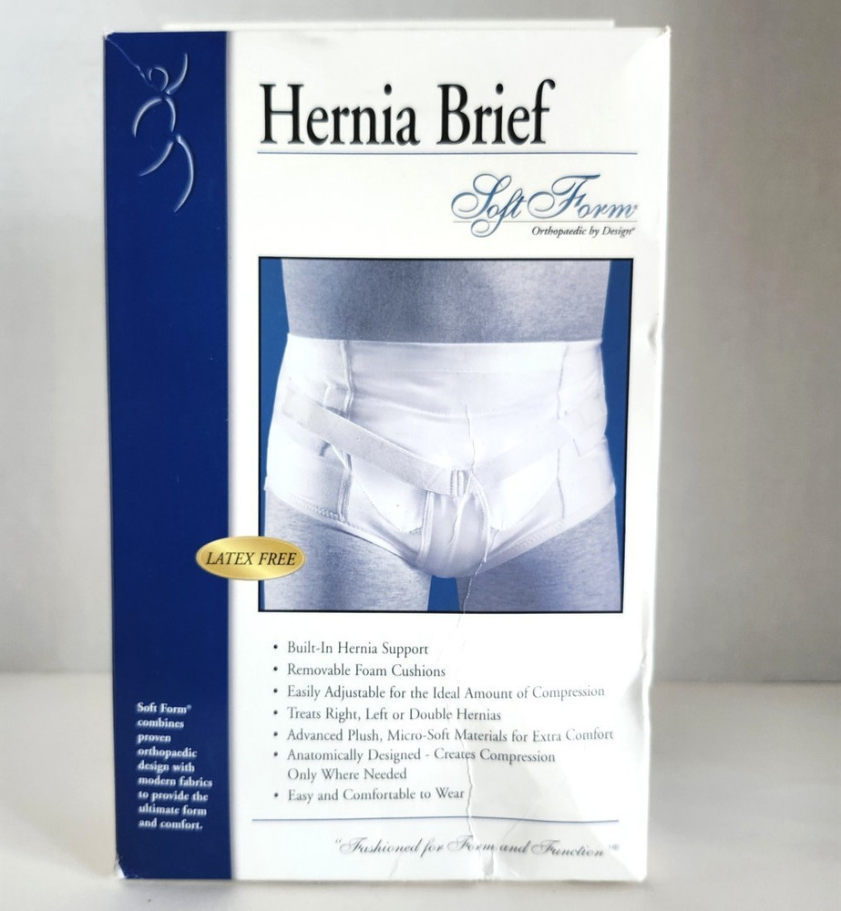 Soft Form Hernia Brief Size Large White Support Garment Latex Free