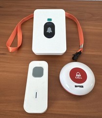 Caregiver Life Alert System For Elderly Wireless Pager 2 Call Button Easy To Use