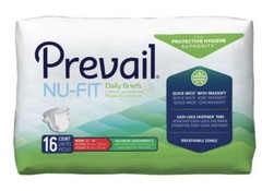 Prevail Nu-Fit Daily Briefs, Maximum Absorbency, Medium 32 – 44 Inch, 16 Count
