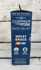 Copper Fit Rapid Relief Wrist Adjustable Brace Hot/Cold Therapy One Size