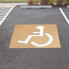 Handicap Stencil for Parking, 31.5×25.2in Reusable Parking Lot Template Handi