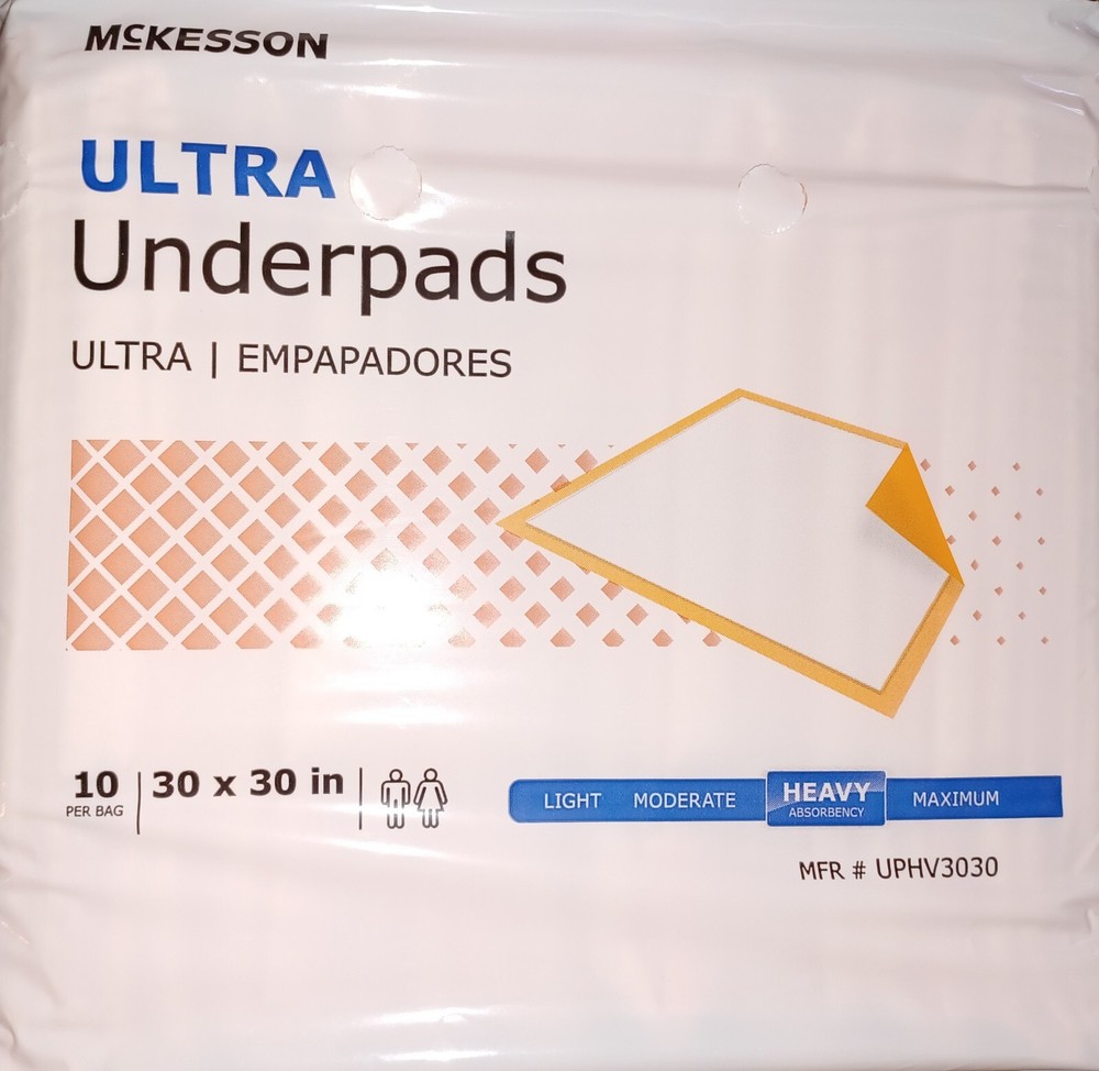 McKesson Ultra Underpads/Puppy Pads Heavy – Peach Undermat (Pack of 10)