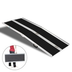 6ft Folding Aluminum Mobility Scooter Carrier Wheelchair Ramp 72″ x 28″ 600lbs